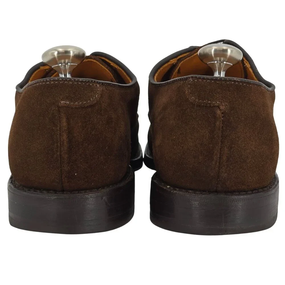 Vintage Allen Edmonds Mens 8A Brown Suede Leather Dress Shoes Captoe Oxfords USA - Picture 9 of 11